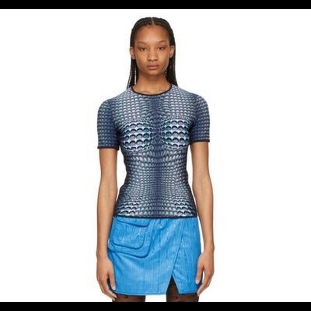 Marine Serre moon fish top in Sea blue